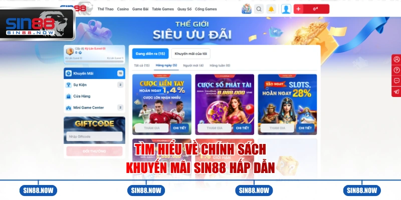 Tìm hiểu về chính sách khuyến mãi Sin88 hấp dẫn